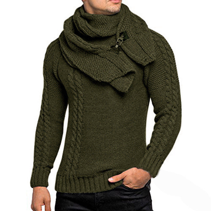 Herren Strickpullover mit schickem Schal Heidi-Mode