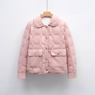 Damen modische gesteppte Jacke mit Taschen und Knopfverschluss Heidi-Mode