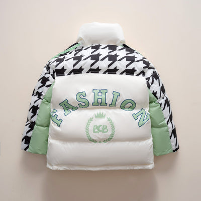 Damen Übergroße Steppjacke mit trendigem Patchwork-Design Heidi-Mode