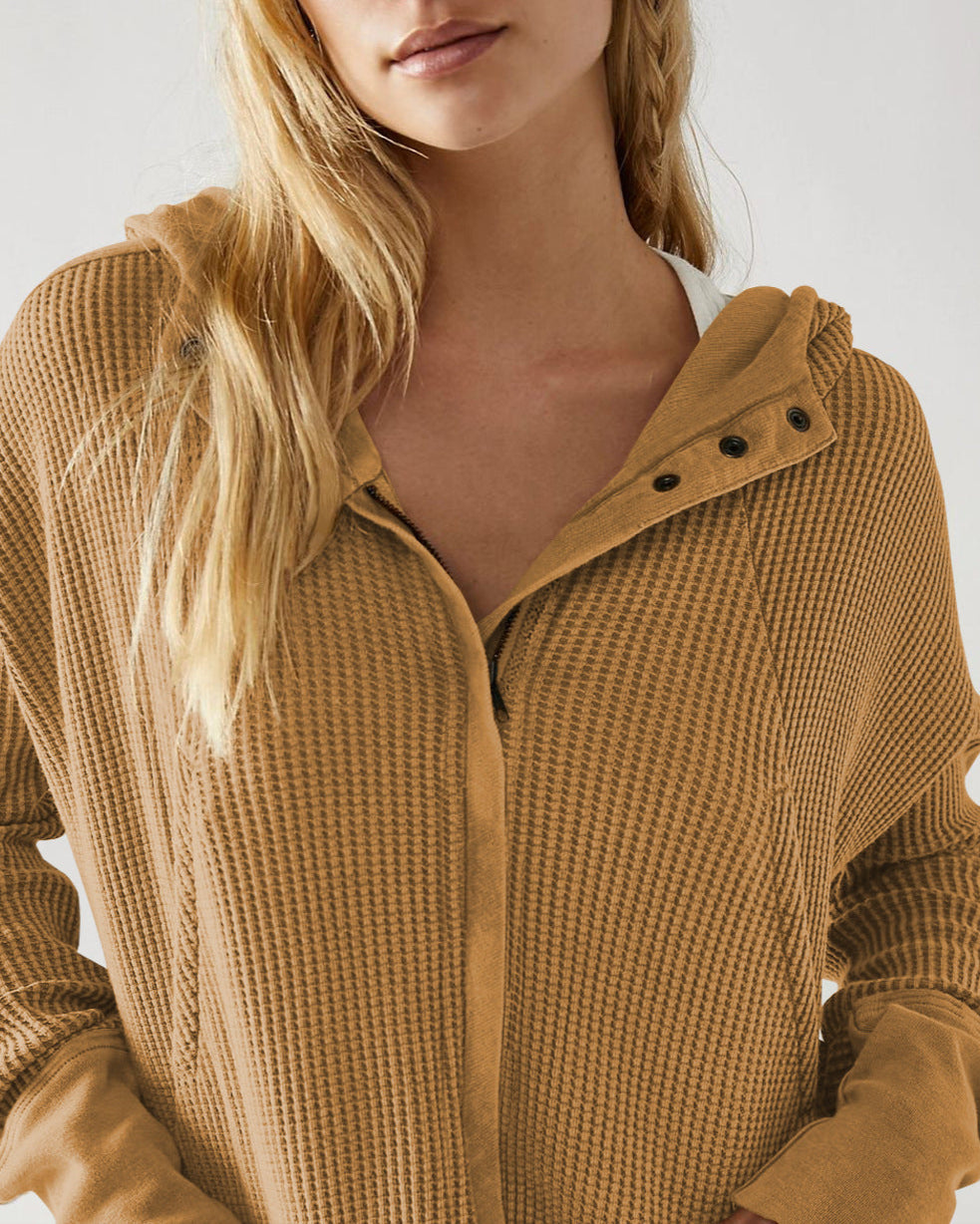 Damen Kapuzenjacke Mit Strukturmuster