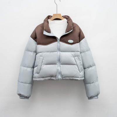 Damen modische kurz geschnittene Steppjacke mit hohem Kragen und praktischem Reißverschluss Heidi-Mode