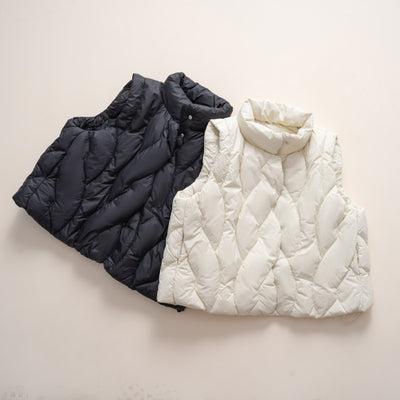 Damen stylische Steppweste mit hohem Kragen und modernem Design Heidi-Mode