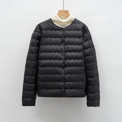 Damen Leichte gesteppte Jacke mit hochgeschlossenem Kragen und elastischen Bündchen Heidi-Mode