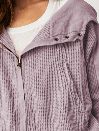 Damen Kapuzenjacke Mit Strukturmuster