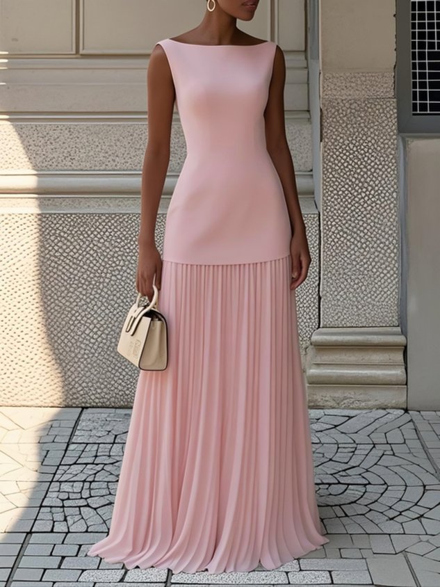 Serena - Faltenmaxikleid