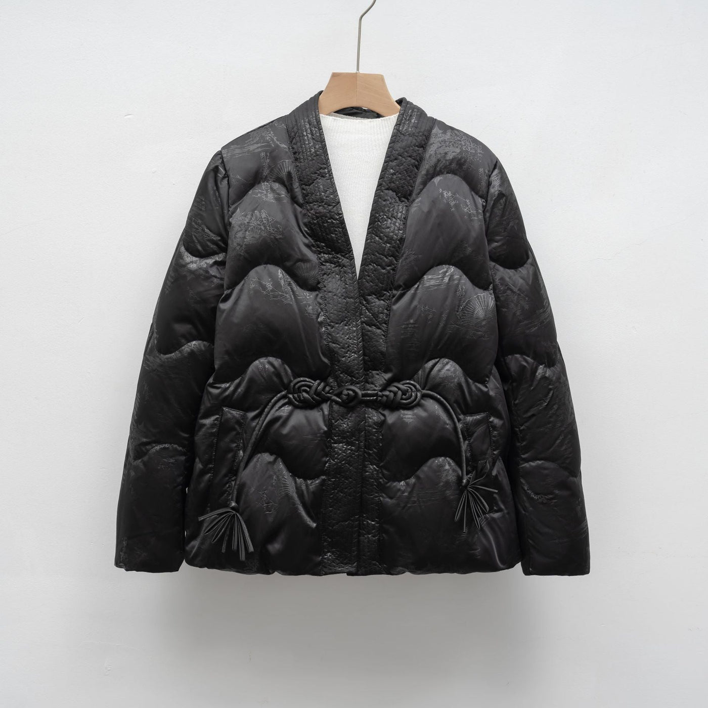 Damen Voluminöse Steppjacke mit Taillenzug und eleganter Struktur Heidi-Mode