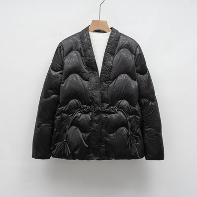 Damen Voluminöse Steppjacke mit Taillenzug und eleganter Struktur Heidi-Mode