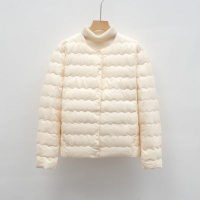 Damen Leichte gesteppte Jacke mit hochgeschlossenem Kragen und elastischen Bündchen Heidi-Mode