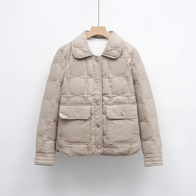 Damen modische gesteppte Jacke mit Taschen und Knopfverschluss Heidi-Mode