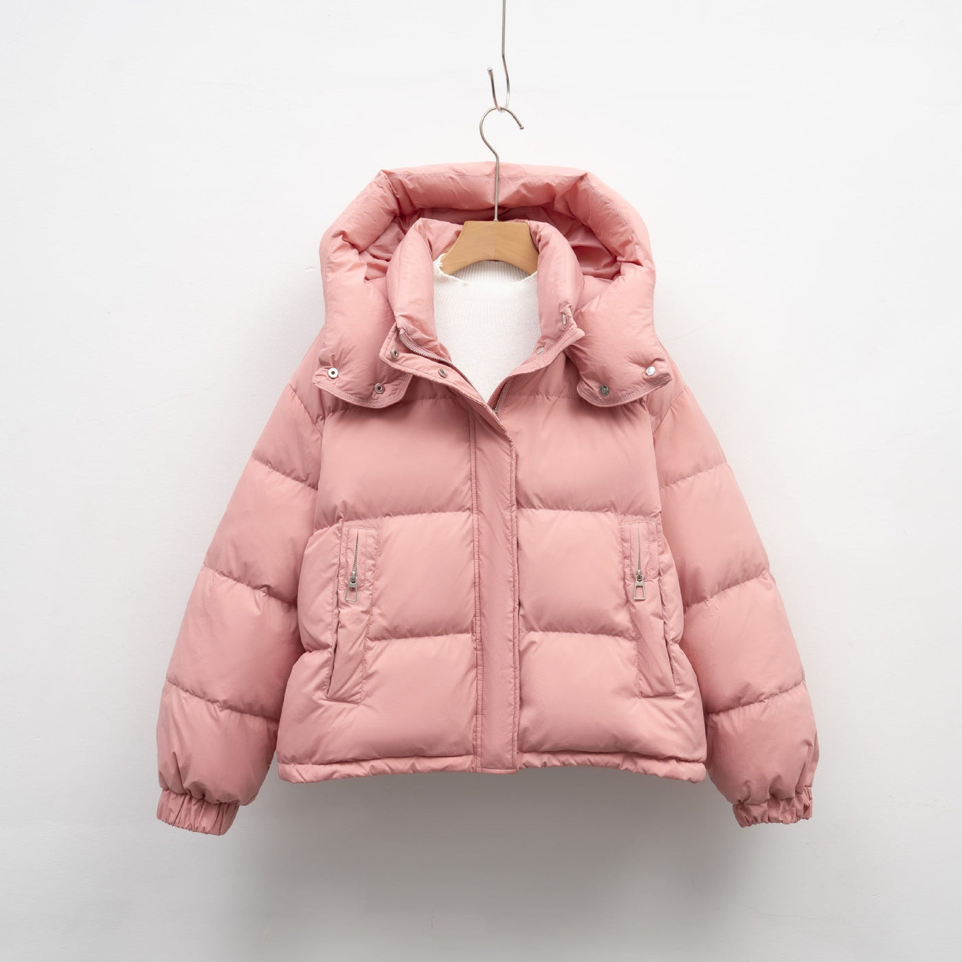 Damen Pufferjacke mit abnehmbarer Kapuze und voluminösem Schnitt Heidi-Mode