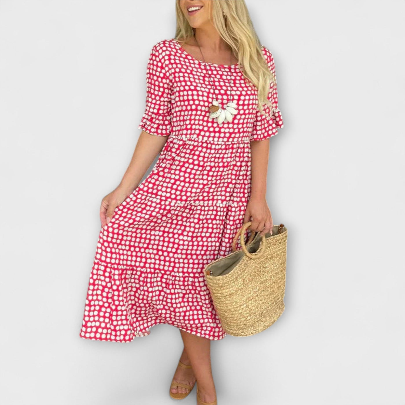 Blythea – Lässiges, gestuftes Midi-Kleid