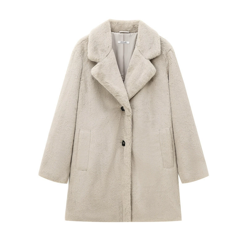 Wendelina | Damen Teddy-Mantel Lang | Warm, Oversized & Reverskragen