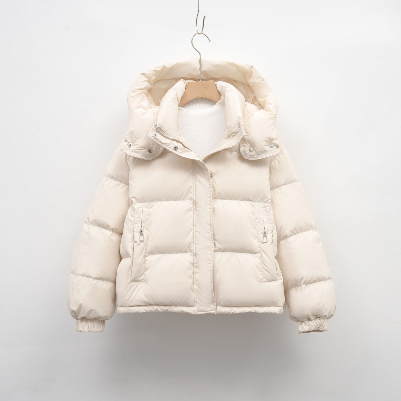 Damen Pufferjacke mit abnehmbarer Kapuze und voluminösem Schnitt Heidi-Mode