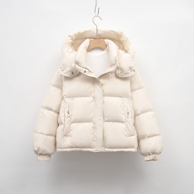 Damen Pufferjacke mit abnehmbarer Kapuze und voluminösem Schnitt Heidi-Mode