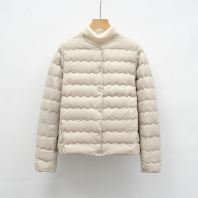 Damen Leichte gesteppte Jacke mit hochgeschlossenem Kragen und elastischen Bündchen Heidi-Mode