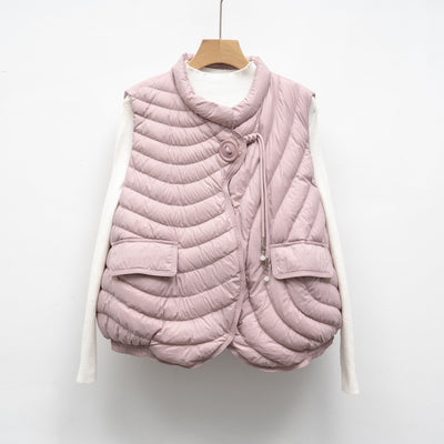 Damen gesteppte Weste mit innovativem Schnitt und funktionalen Taschen Heidi-Mode