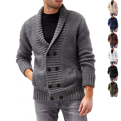 Herren Strickjacke mit doppelter Knopfleiste und strukturiertem Design Heidi-Mode