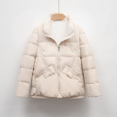 Damen gesteppte Winterjacke mit praktischen Taschen und hohem Kragen Heidi-Mode