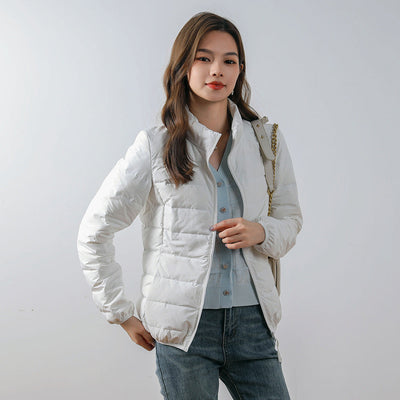 Damen Isolierte Steppjacke mit hohem Kragen und elastischen Bündchen Heidi-Mode