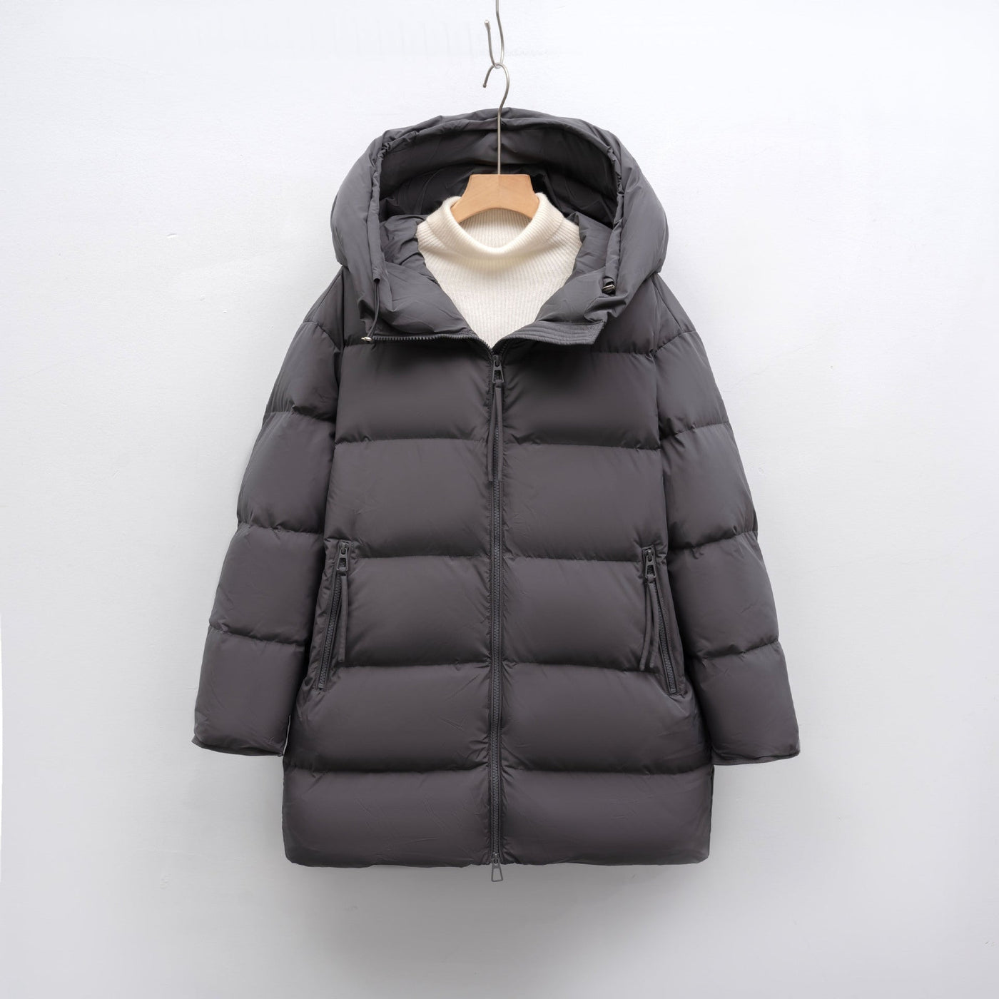 Damen modische Winterjacke im Oversized-Stil mit Kapuze Heidi-Mode