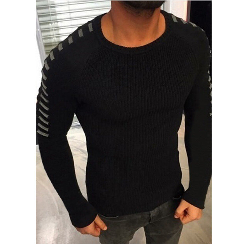 Herren Strickpullover mit innovativem Design und strukturierten Ärmeln Heidi-Mode