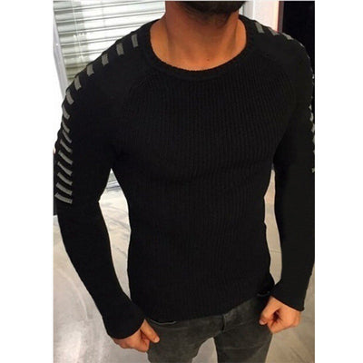 Herren Strickpullover mit innovativem Design und strukturierten Ärmeln Heidi-Mode