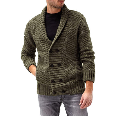 Herren Strickjacke mit doppelter Knopfleiste und strukturiertem Design Heidi-Mode