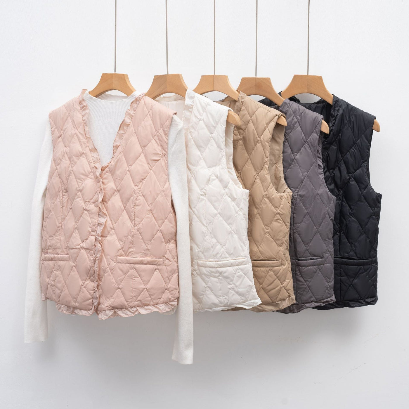 Damen gesteppte Weste mit asymmetrischem Schnitt Heidi-Mode