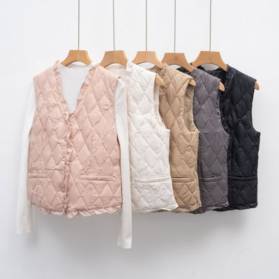 Damen gesteppte Weste mit asymmetrischem Schnitt Heidi-Mode