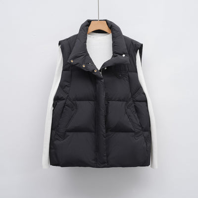 Damen Steppweste mit hohem Kragen und praktischen Taschen Heidi-Mode