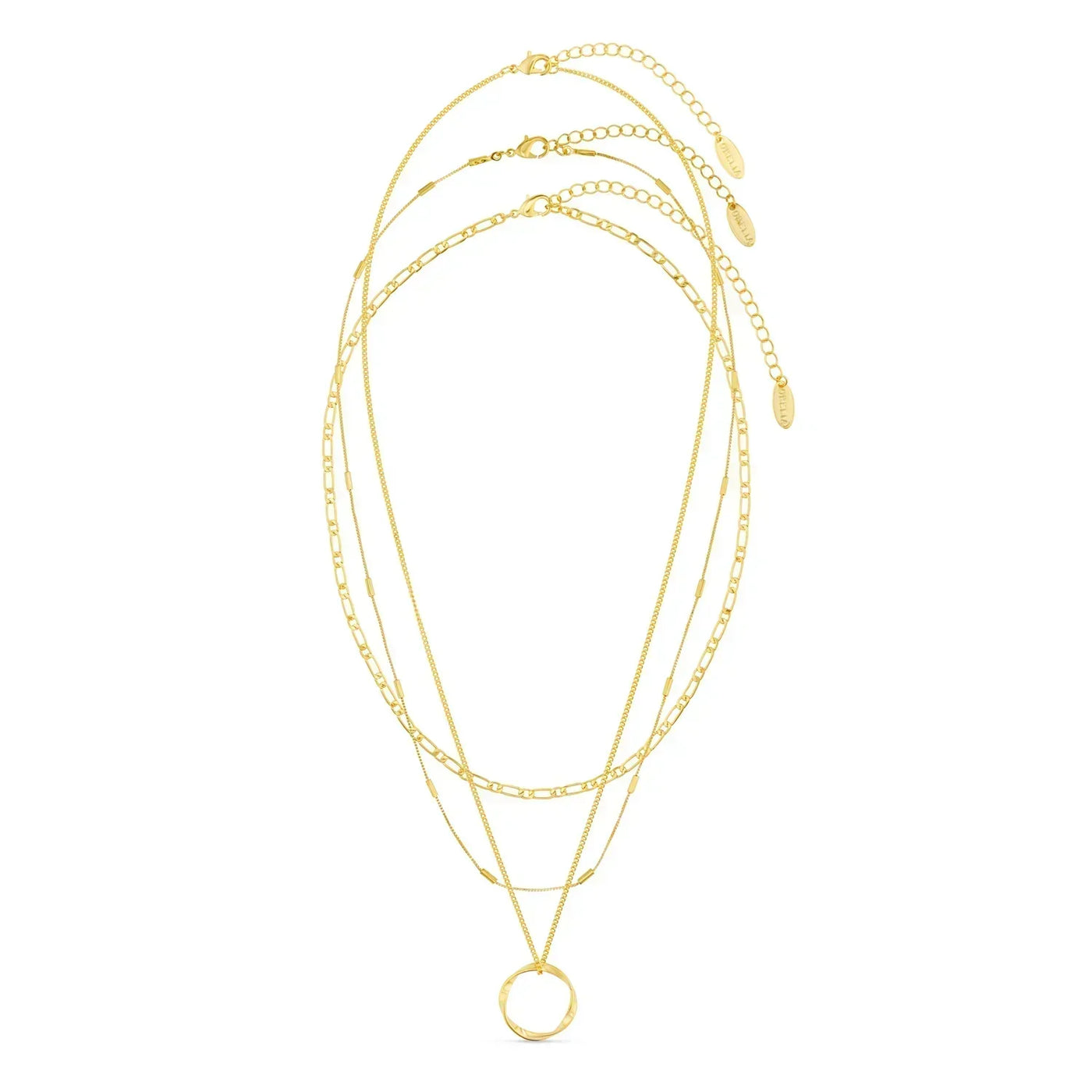 Gesuina® | Offener Kreis dreireihige Halskette Gold