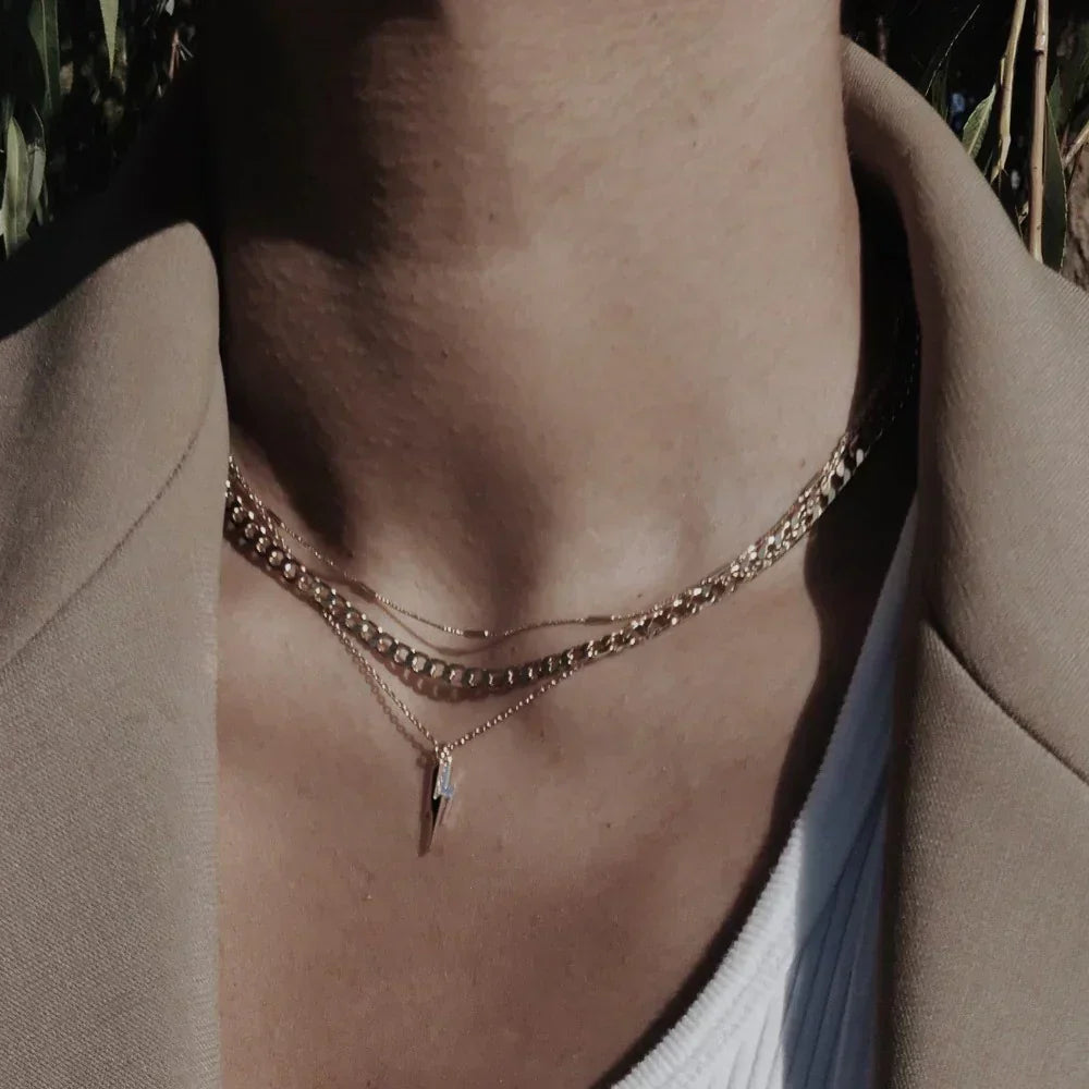 Vero™ | Goldene flache Gliederkette Halskette