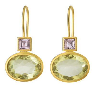 Vintage™ | Damen Ohrringe mit grünen Kristallen und Gold