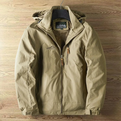 William | Herren Regenjacke mit Kapuze | Wasserdichte leichte Outdoor Jacke