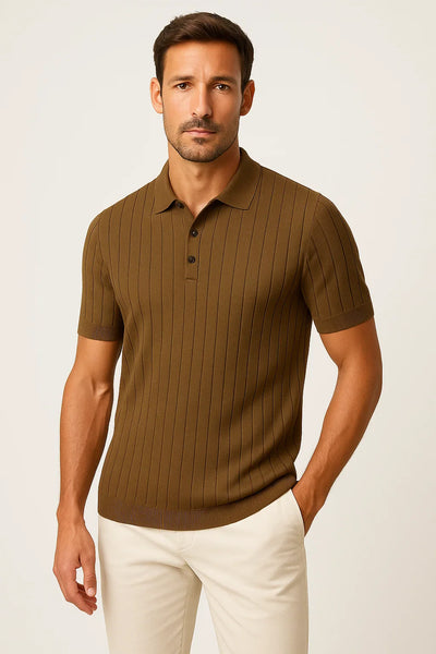 Poloshirt aus Rippenstrick