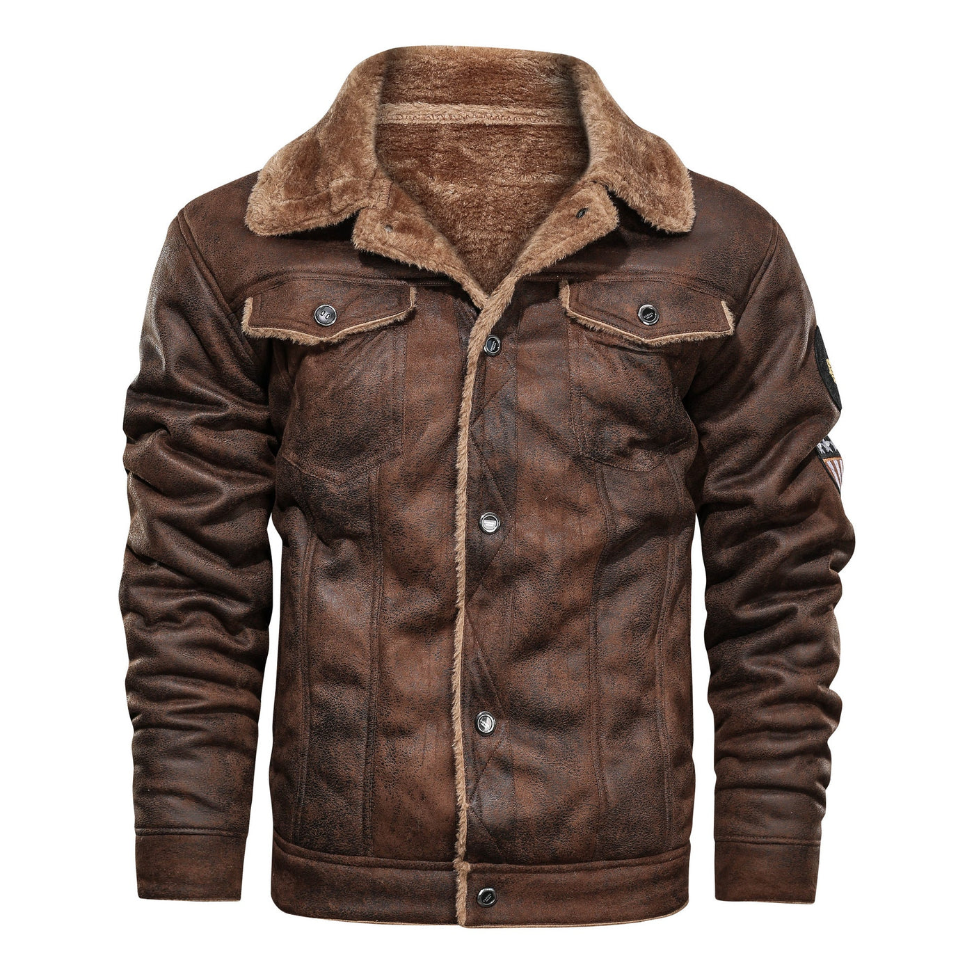 Herren Wildlederjacke Mit Sherpa Futter
