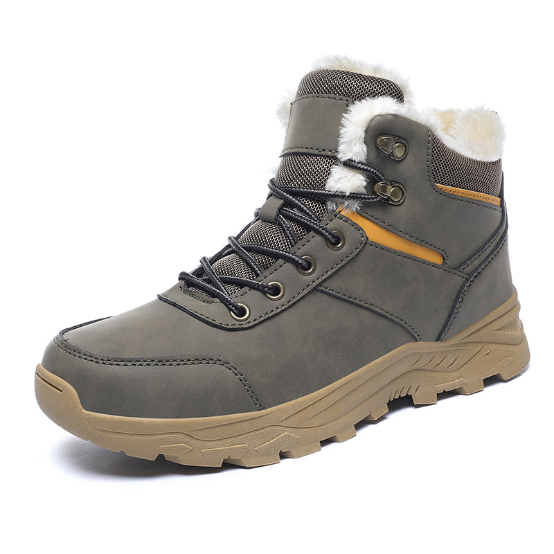 Herren Winterstiefel Aus Leder Mit Wasserdichtem Design
