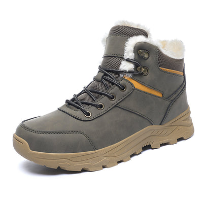 Herren Winterstiefel Aus Leder Mit Wasserdichtem Design