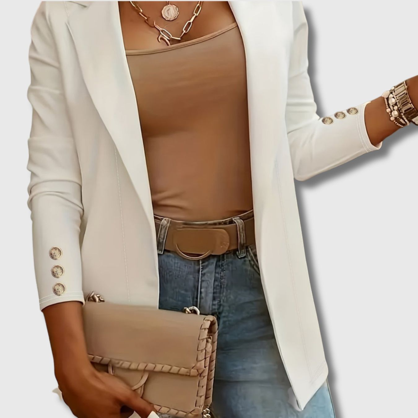 Noémie - Damen Elegante Lange Jacke Limitierte Auflage