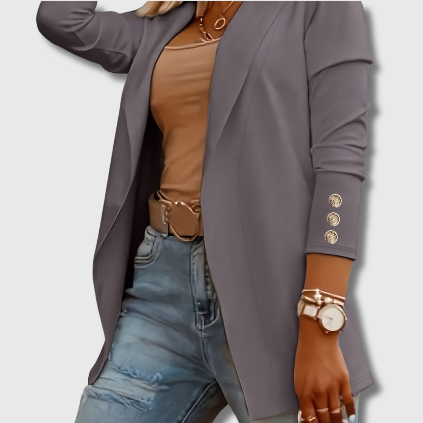 Noémie - Damen Elegante Lange Jacke Limitierte Auflage