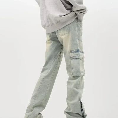 Herren Baggy Jeans | mit Seitlichen Reißverschlüssen und Taschen