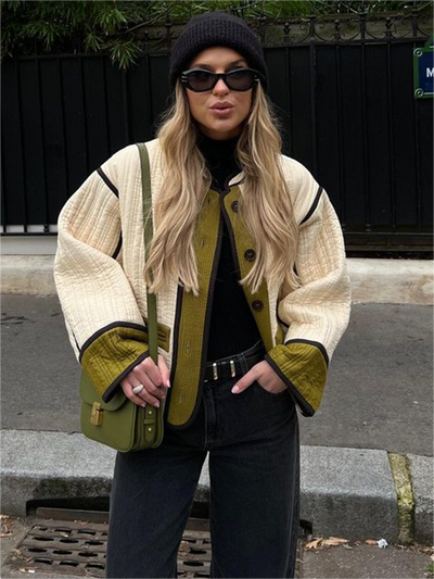 Marta | Damen Übergangsjacke Locker Geschnitten mit Knöpfen & Komfort für den Herbst