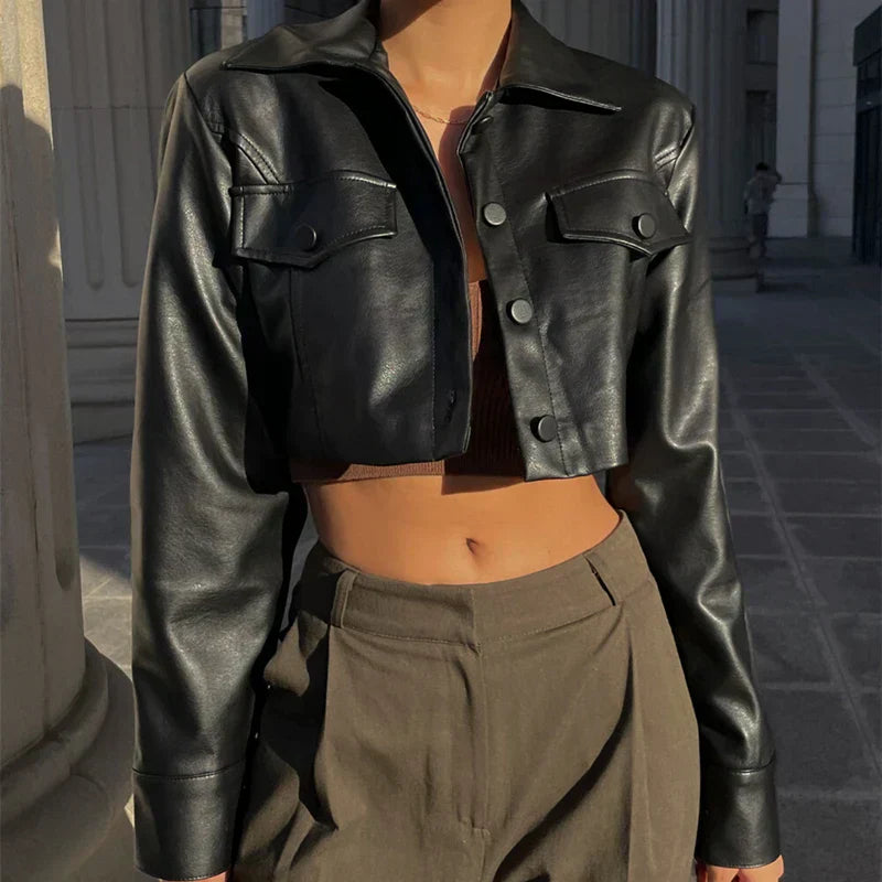Babette® | Elegante Kunstlederjacke