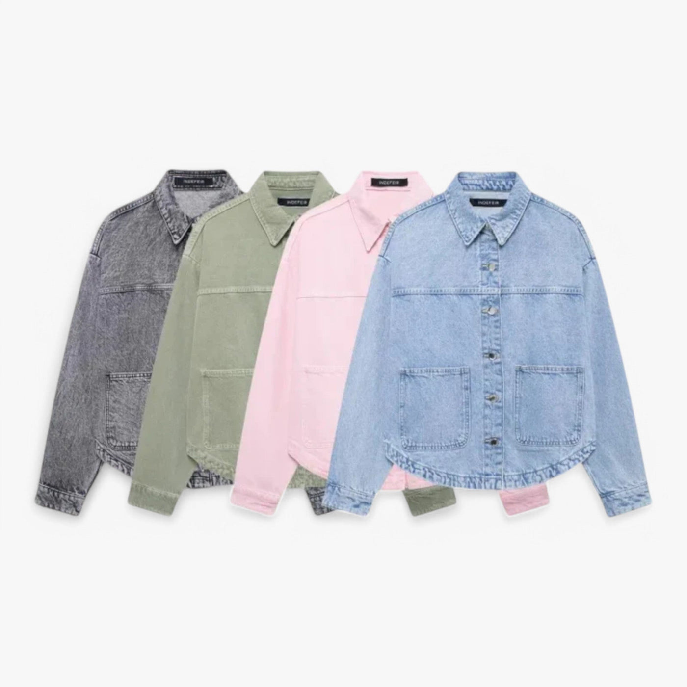 Damen Denimjacke Mit Leichtem Design