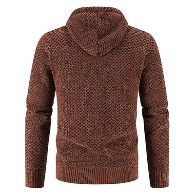 Wyatt | Herren Strickjacke mit Kapuze & Futter | Warme Winterjacke mit Reißverschluss