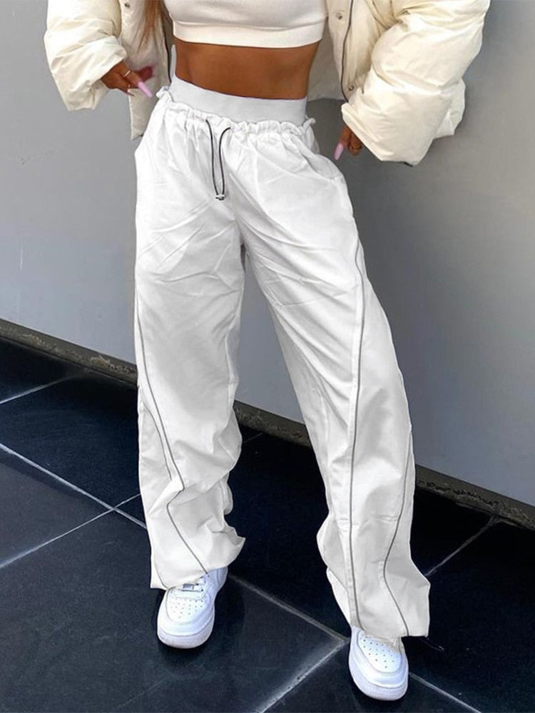 Sahari – Baggy Hose mit Low Waist und weitem Bein