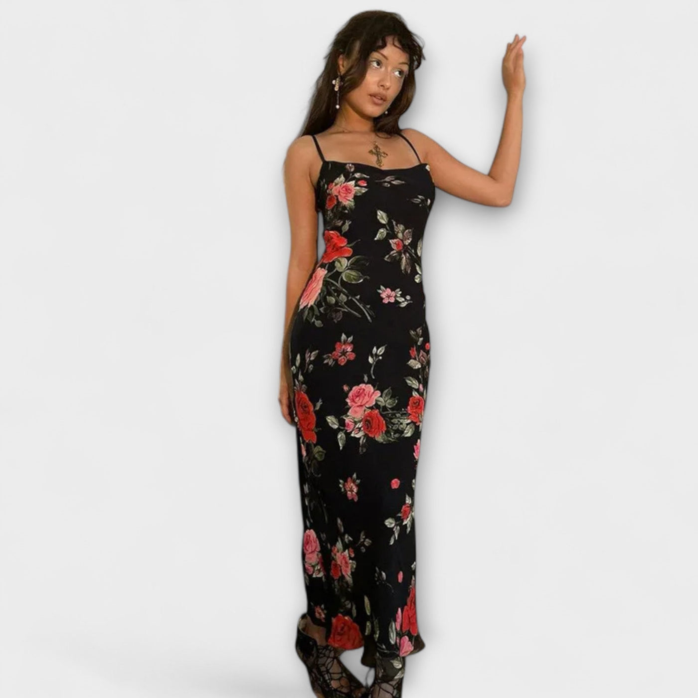 Floral Print Spaghetti Strap Bodycon Dress