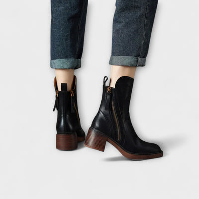 Milana - Lederstiefel mit mittelhohem Absatz