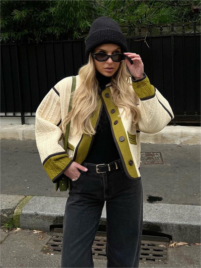 Marta | Damen Übergangsjacke Locker Geschnitten mit Knöpfen & Komfort für den Herbst