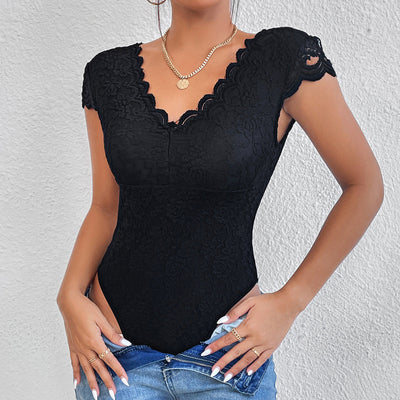 Damen Bodysuits Mit Spitze Und V Ausschnitt | Schick